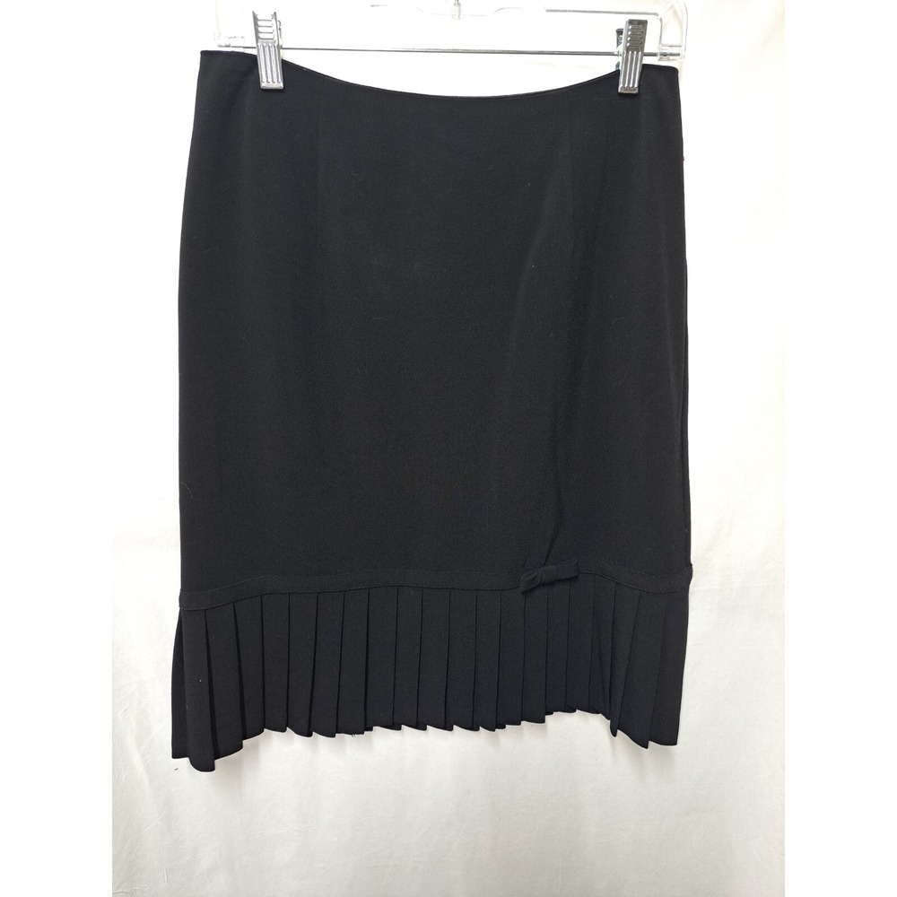 Y2K AGB Byer California Black Women's Skirt Size 6 With Pleats And Bow
